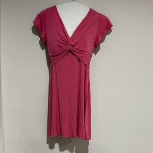 LOFT Pink Twist-Front Mini Dress